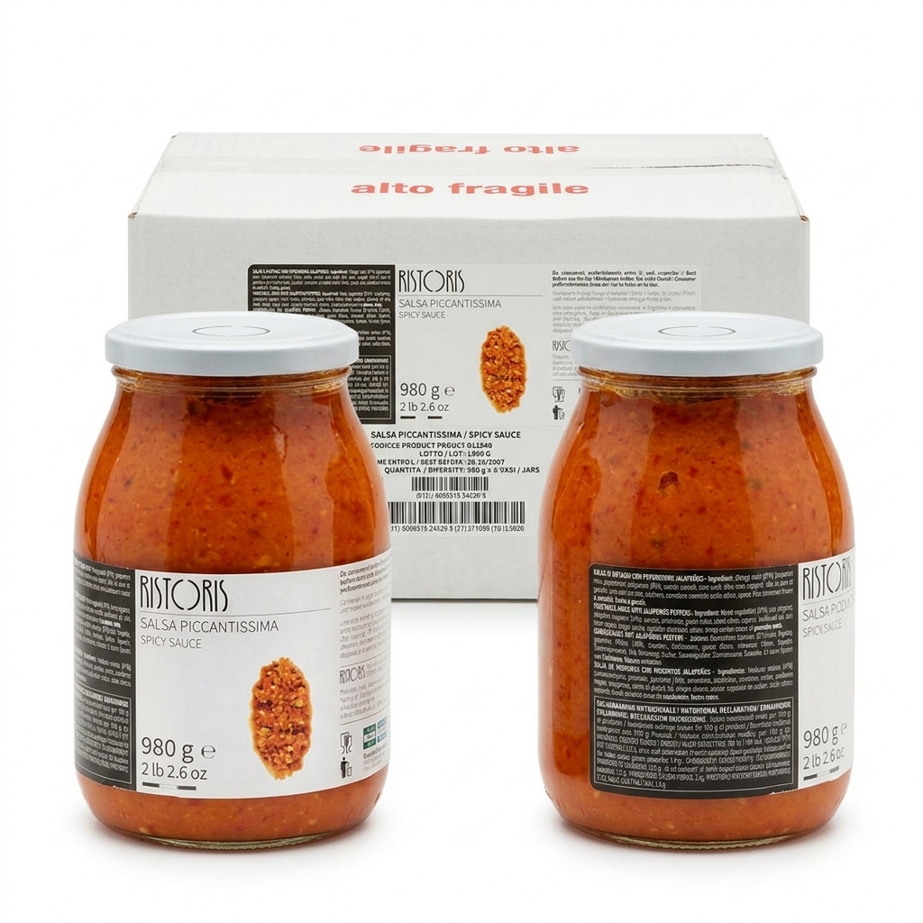 Salsa Piccantissima Vaso Vetro 980 g (Cartone 6) - Ristoris