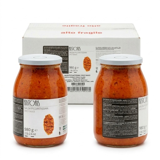 Scharfe Gemüsesauce Piccantissima, Glas 980 g (Karton 6 Stk.) – Ristoris