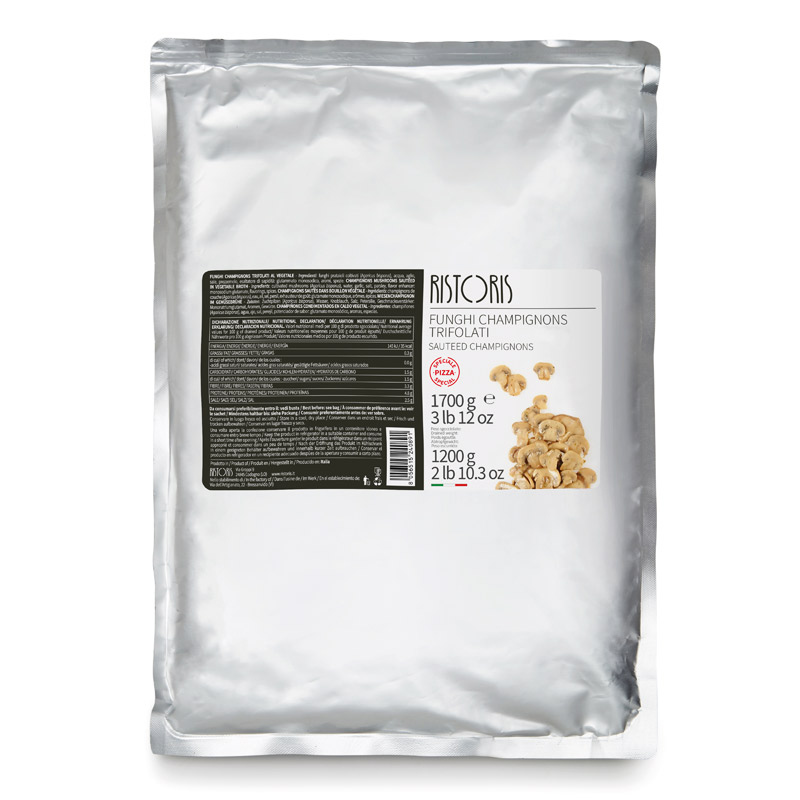 FUNGHI CHAMPIGNONS TRIFOLATI SPEC PIZZA BUSTA 1.7KG 12PZ CRT RIS