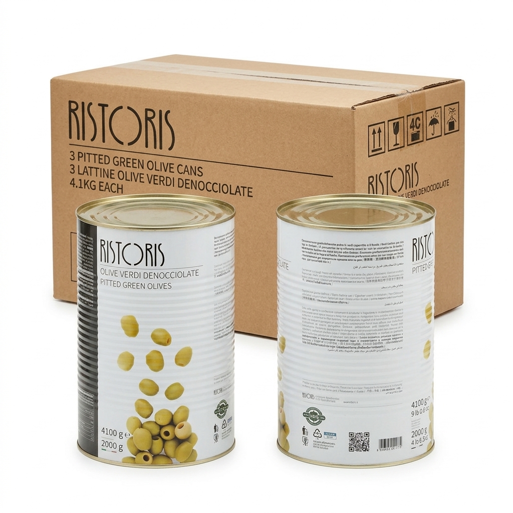 Entsteinte Grüne Oliven Hojiblanca Dose 4,1 kg (Karton 3 St.) — Ristoris