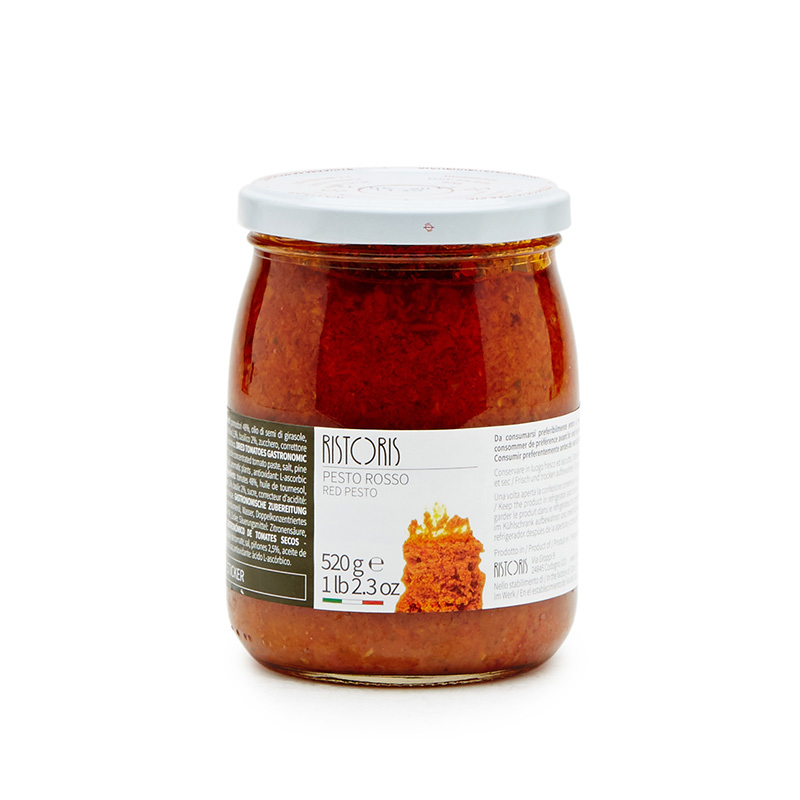 PESTO ROSSO VASO VETRO 520G 6PZ CRT RIS