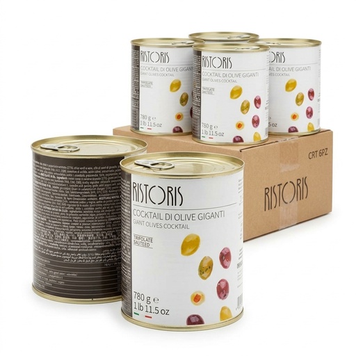 Giant Marinated Olive Cocktail Ristoris - Tin 780 g (6 pcs)