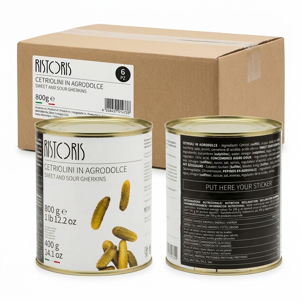 Sweet and Sour Gherkins Ristoris Tin 800g (6 pcs)