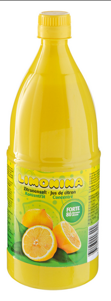 Succo Di Limone Citrojus/ Zitronensaft Natural Limonia 1l 6pz krt Al