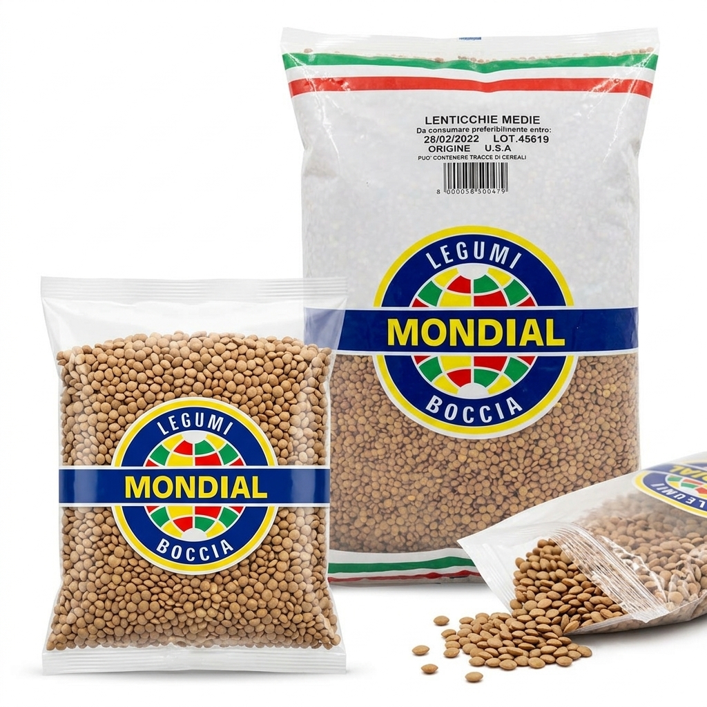 Lenticchie Medie Secche 5 kg Busta — Mondial
