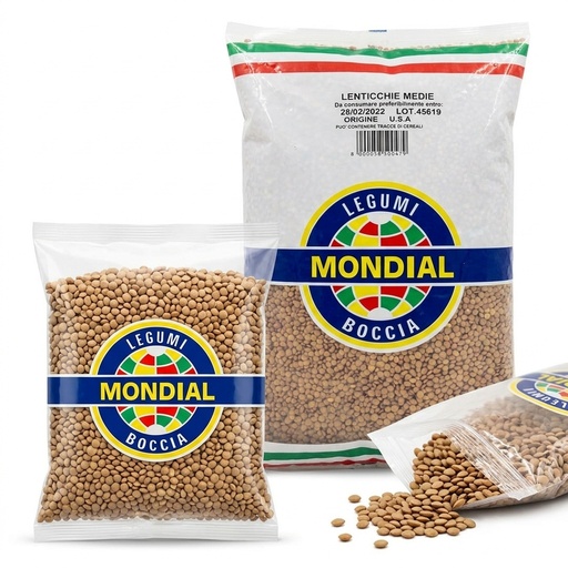 Lenticchie Medie Secche 5 kg Busta — Mondial
