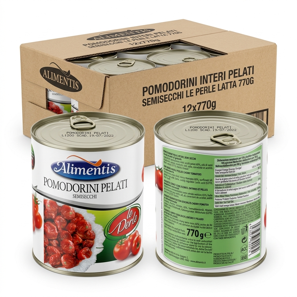 Pomodorini Interi Pelati Semisecchi Le Perle 770 g (Cartone 12) — Alimentis