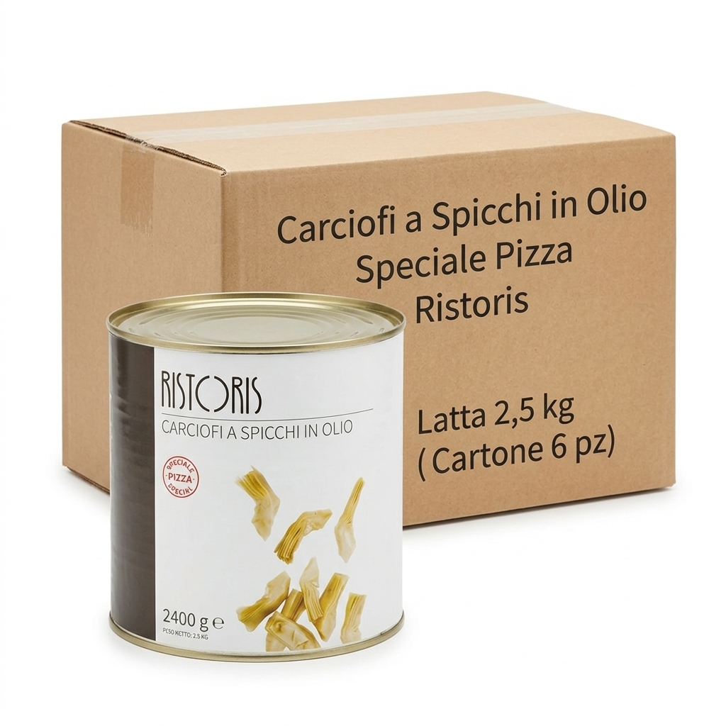 Quartered Artichokes in Oil Special for Pizza Ristoris - Tin 2.5 kg (Case of 6)