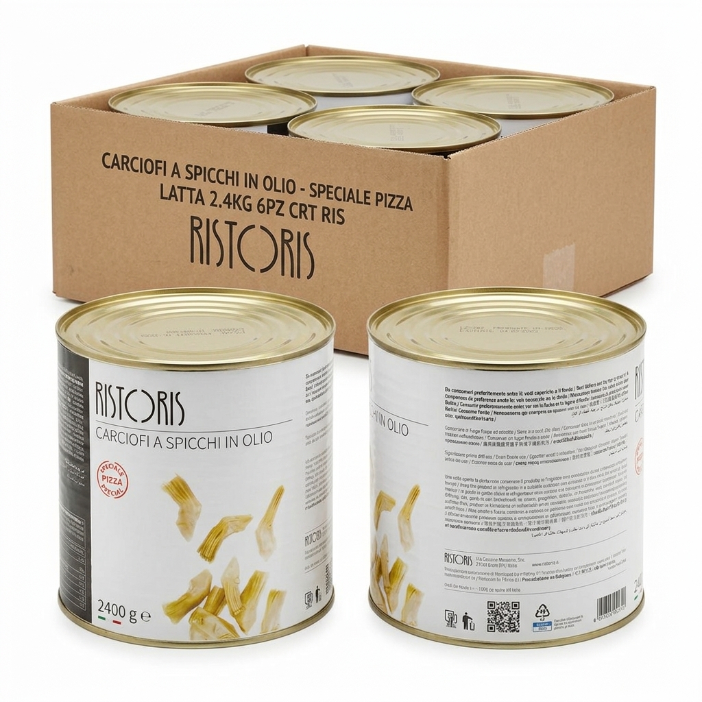 Quartered Artichokes in Oil Special for Pizza Ristoris - Tin 2.5 kg (Case of 6)