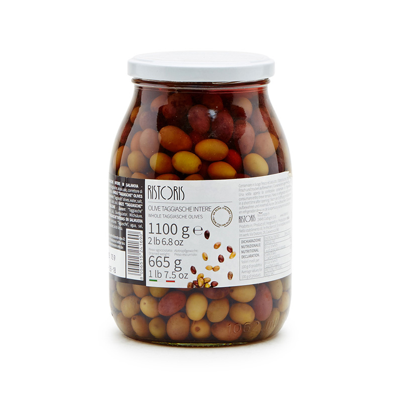 Olive Taggiasche Intere Vaso 1100g 6pz krt Ris