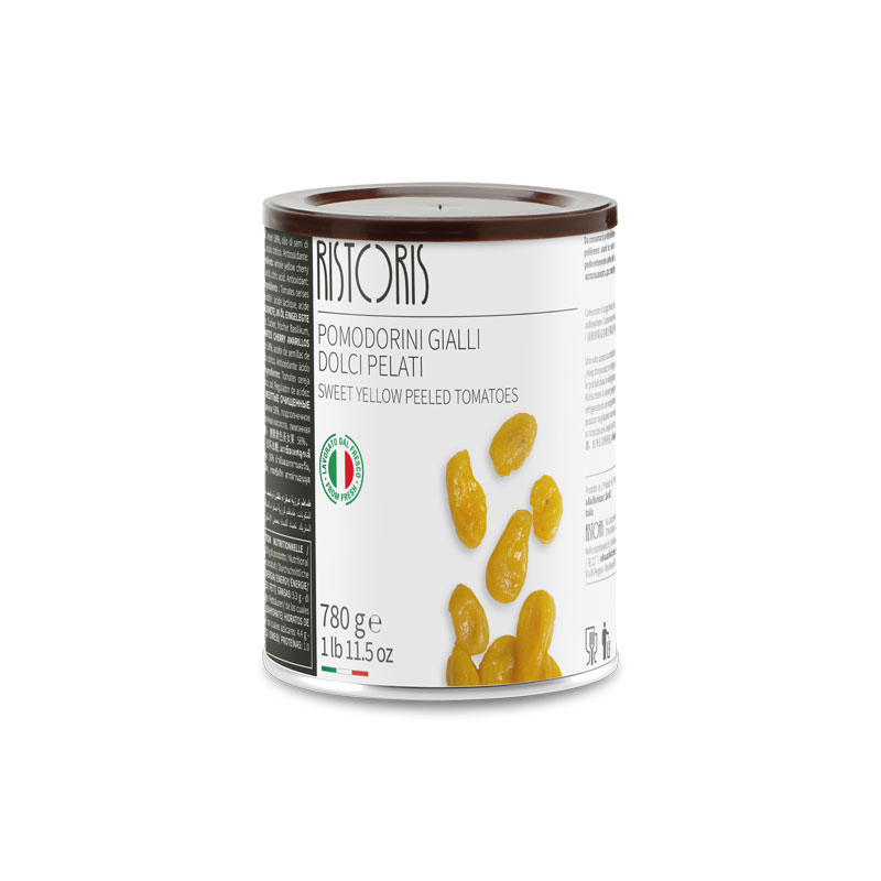 Pomodorini Gialli Dolci Geschälte Tomaten Latta 780g 6pz pkg Ris