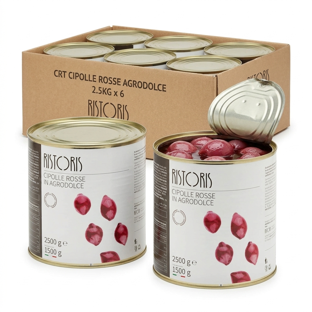 Sweet and Sour Red Onions Ristoris Can 2.5 kg