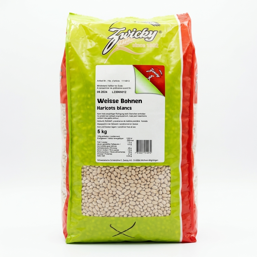 [ZWICKY-WB-5KG] Getrocknete Weisse Bohnen 5 kg
