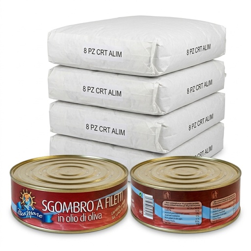 Filetti di Sgombro in Olio di Oliva 1,85 kg (Cartone 8)