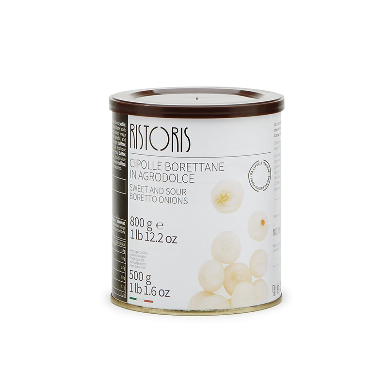 CIPOLLE BORETTANE IN AGRODOLCE LATTA 800G 6PZ CRT RIS