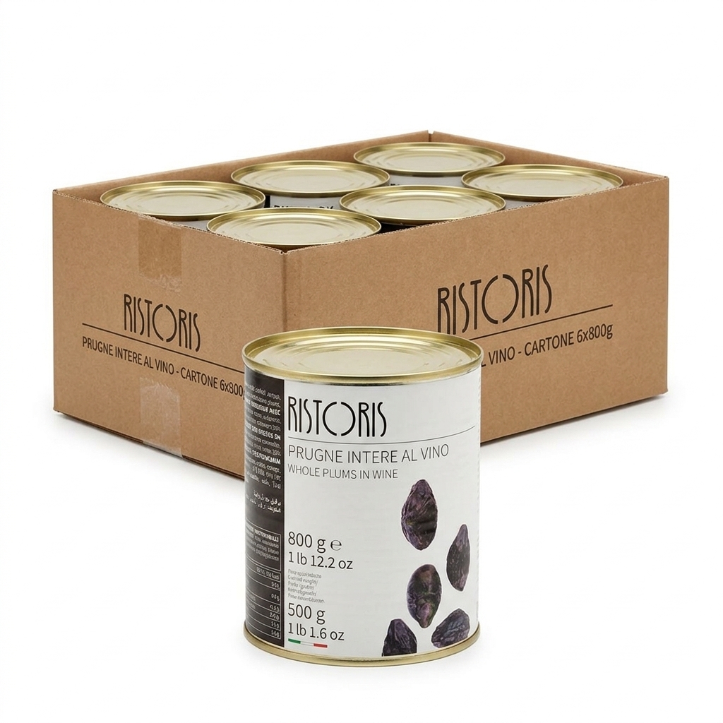 GANZE PFLAUMEN IN WEIN DOSE 800G 6ST KRT RIS