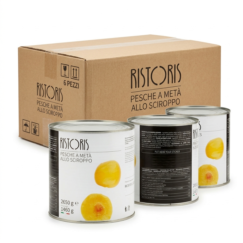 Peach Halves in Light Syrup Tin 2.6 kg (Carton 6) — Ristoris