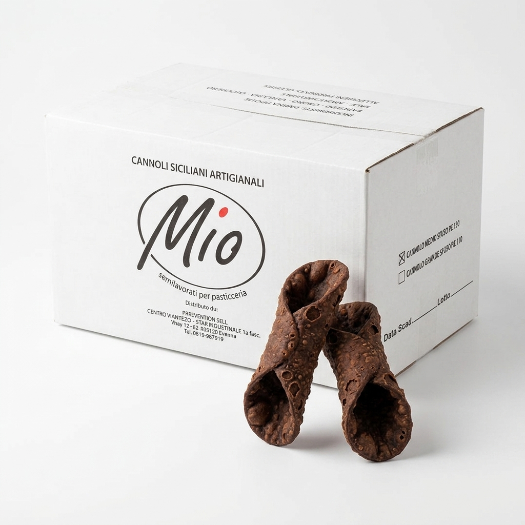 Cannoli Siciliani Medium Dark Cocoa Shells 130 Pcs MIO