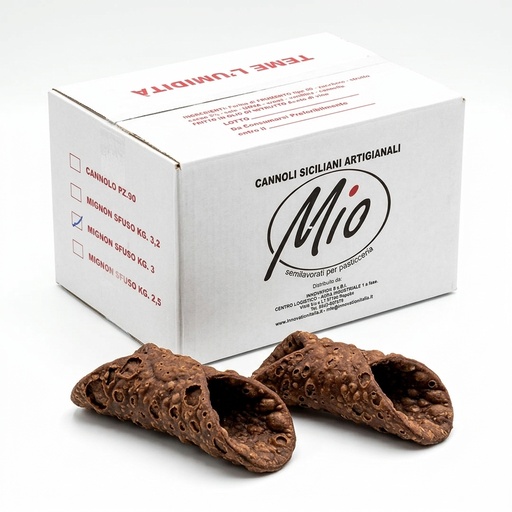 Cialde Cannoli Siciliani Mignon Scure al Cacao 3,2 kg (Cartone 3,2 kg) MIO