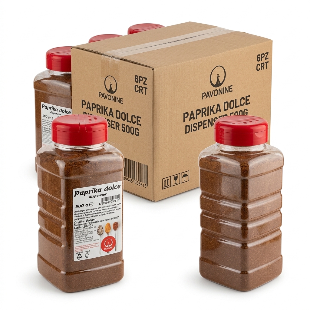 Paprika Dolce Doux Saupoudreur 500 g (Carton 6 Pièces) — Pavone