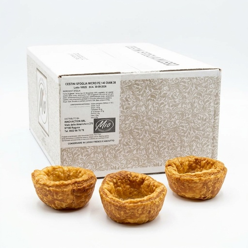 Mini Barquettes Pâte Feuilletée Neutres Ø38 mm 140 pcs MIO