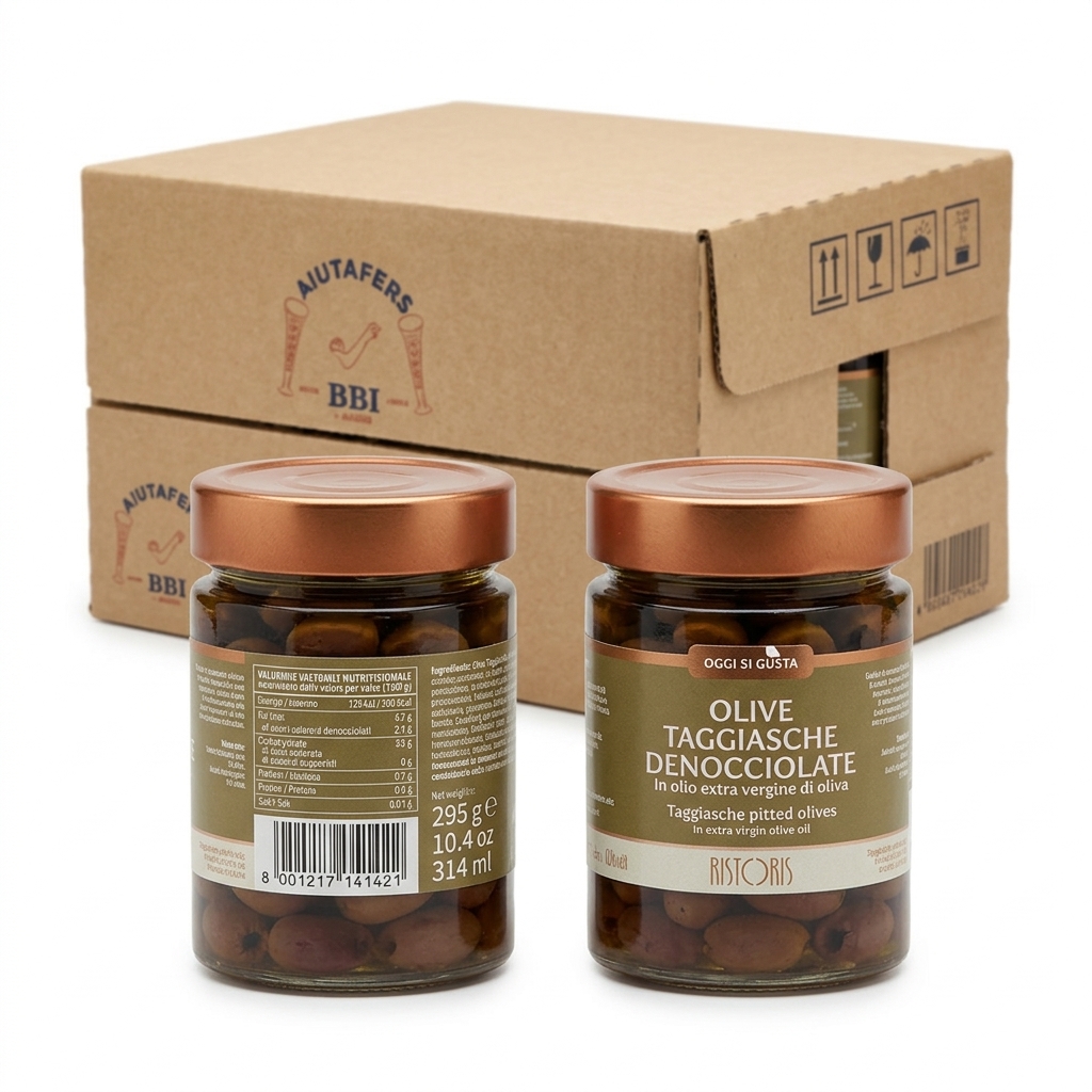 Pitted Taggiasca Olives in Extra Virgin Olive Oil 295 g (Case of 12) — Ristoris