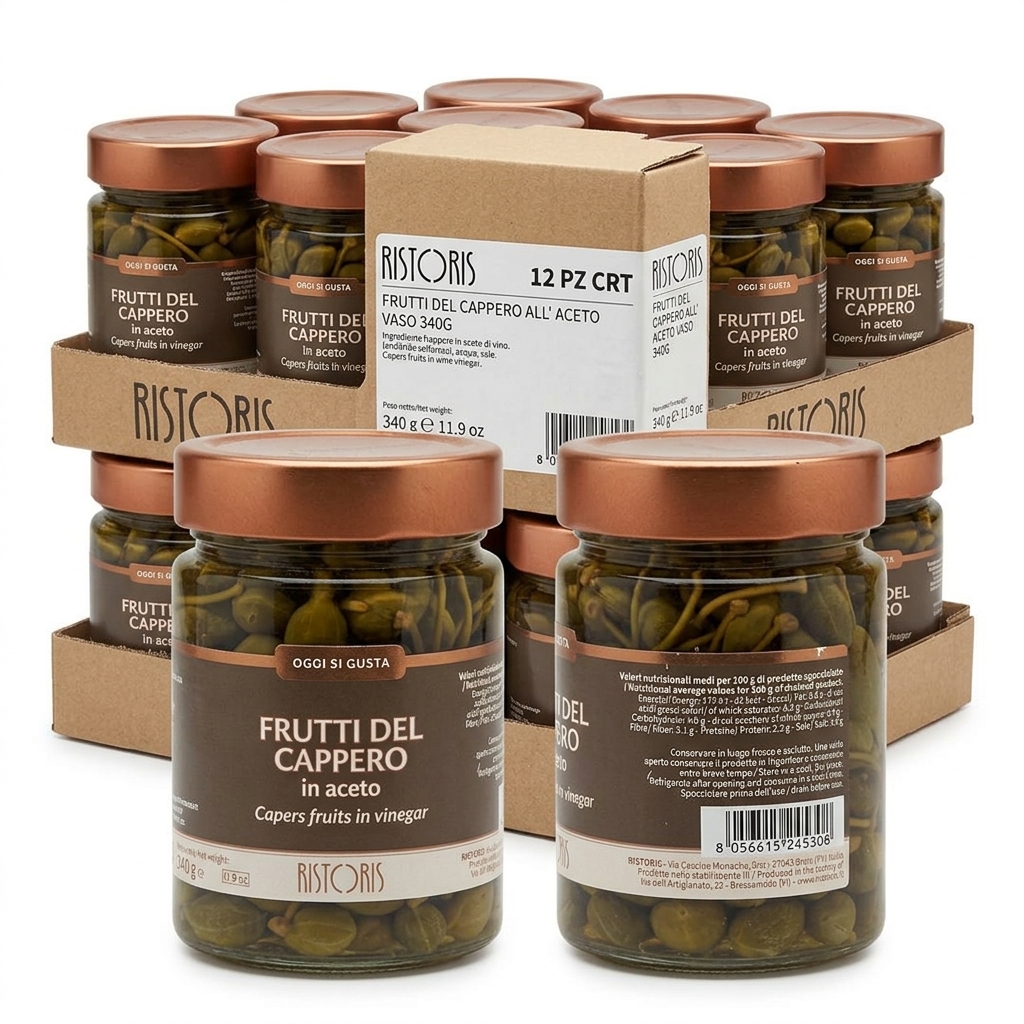 Baies de câpres au vinaigre Ristoris 295 g (Carton 12 pièces)