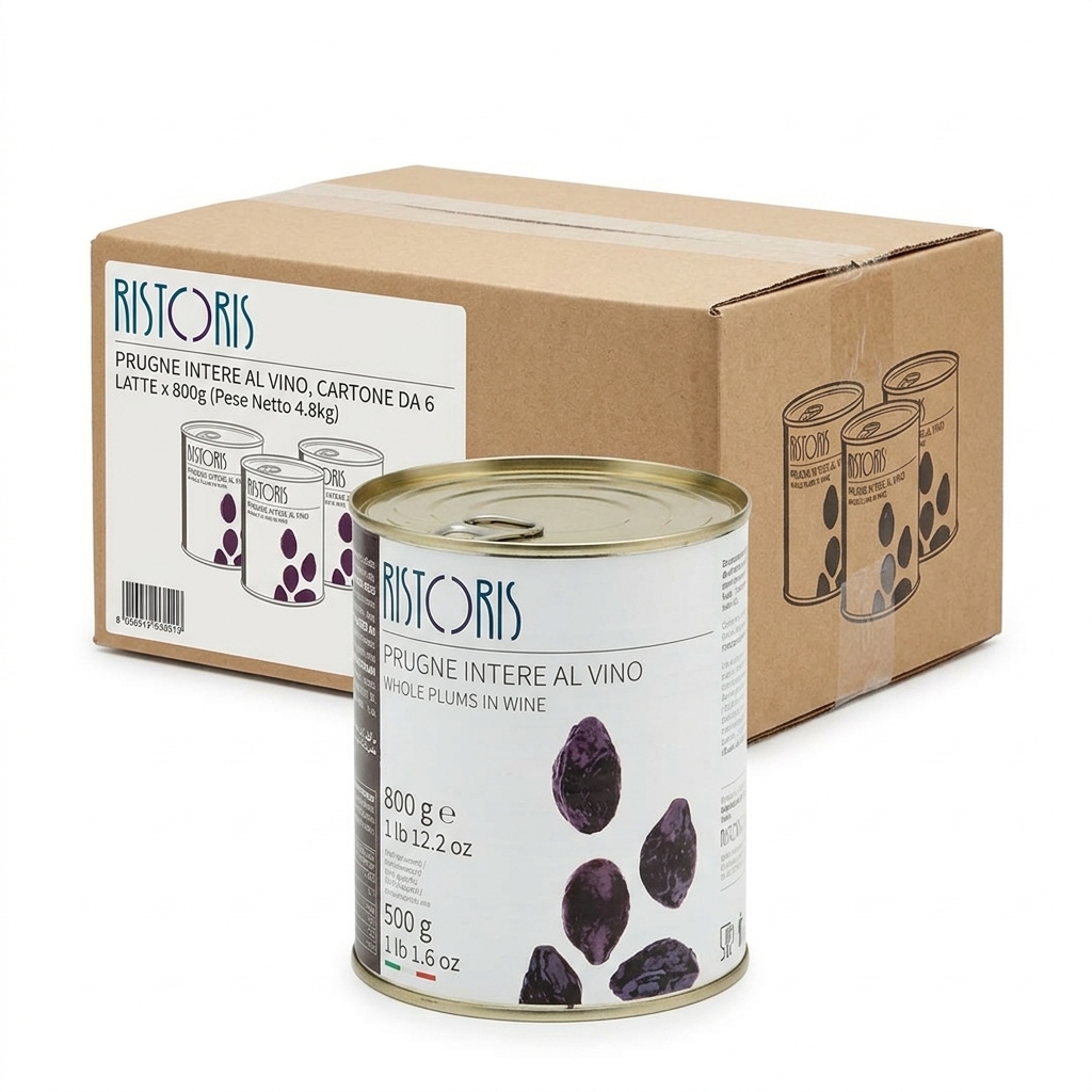 Whole Plums in Wine Tin 800 g (Carton of 6) — Ristoris
