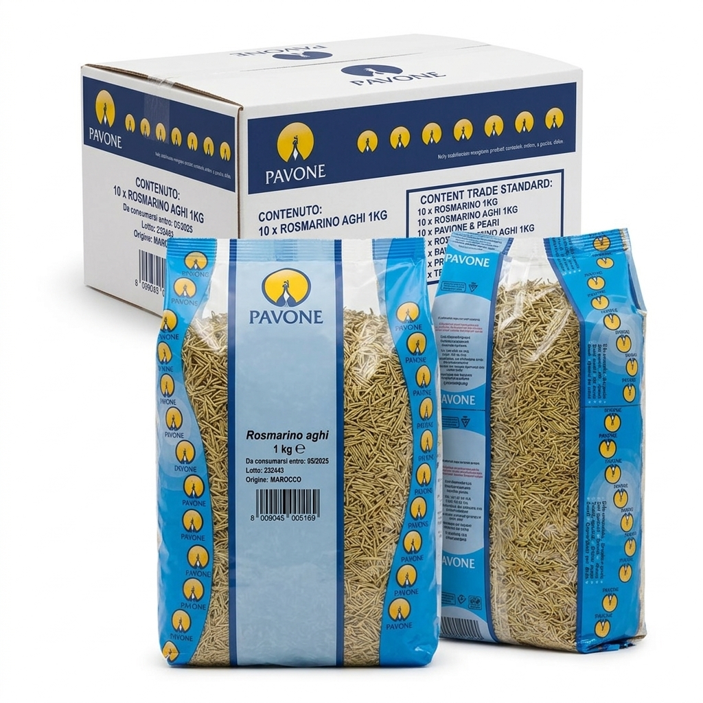 Rosmarino Aghi Busta 1 kg (Cartone 10 kg) — Pavone