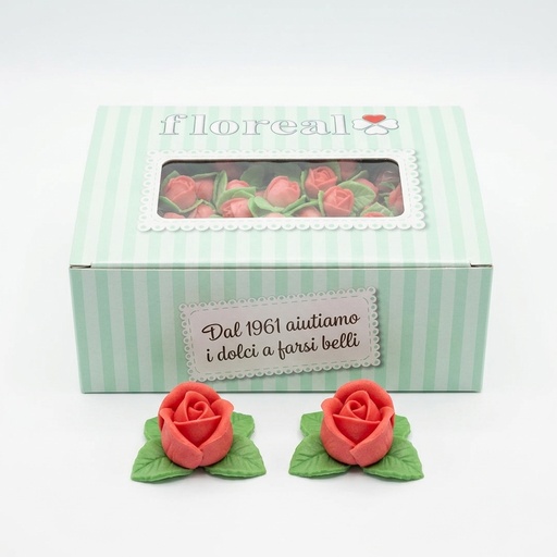 [23201] Small Rose with Leaves Red 200 Pcs — Floreal