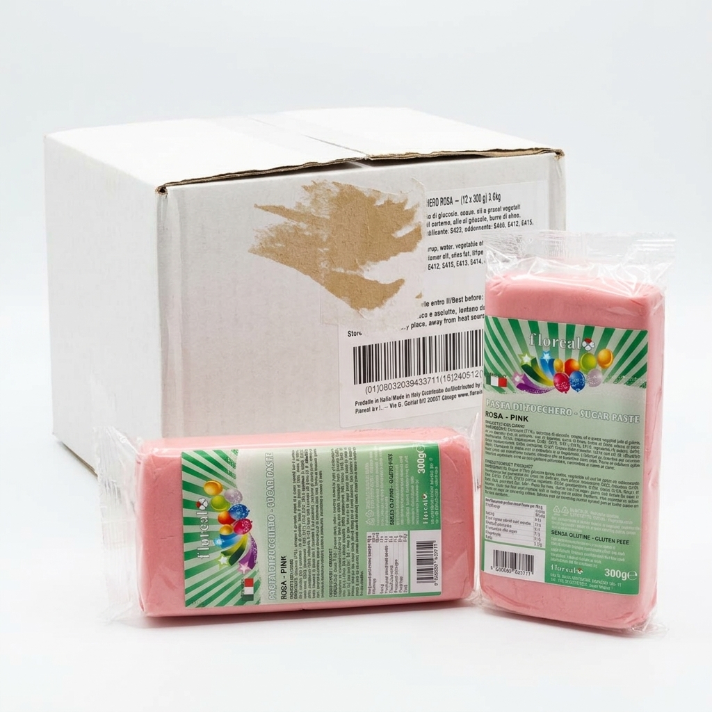 Pasta di Zucchero Rosa 300 g (Cartone 12 x 300 g - 3,6 kg) — Floreal