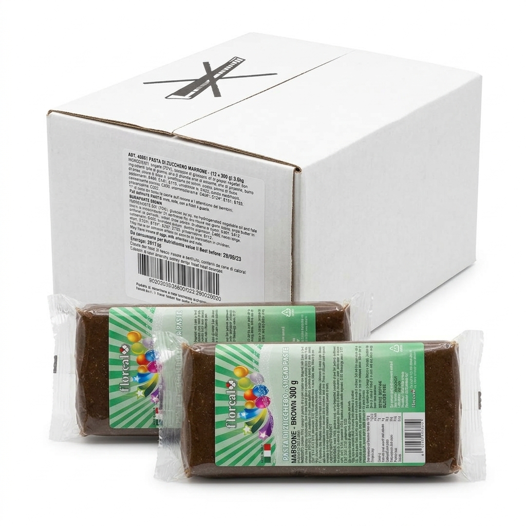 Pasta di Zucchero Marrone 300 g (Cartone 12 x 300 g - 3,6 kg) — Floreal