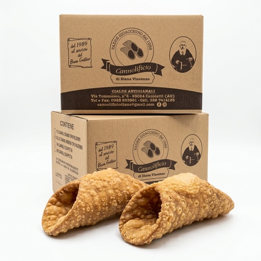 Light Mini Shells for Cannoli Siciliani Palermo Style - Ready-to-Fill Cannoli Tubes approx. 270 Pcs Carton 3,5 Kg