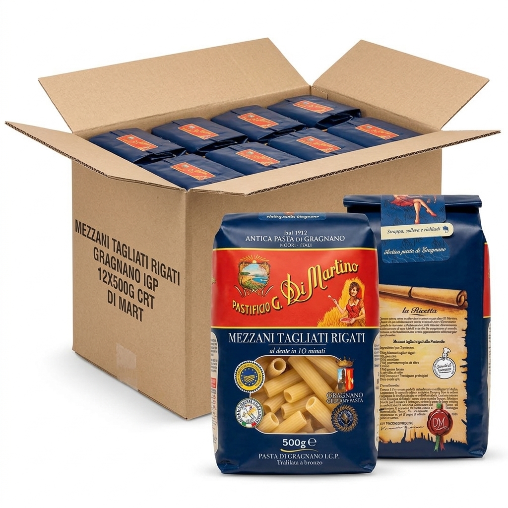 Mezzani Tagliati Rigati Gragnano IGP 12x500 g (Cartone 6 kg) — Di Martino