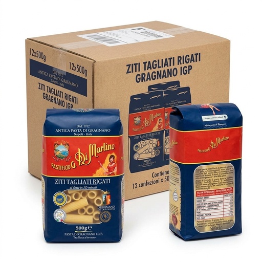 Ziti Tagliati Rigati Gragnano IGP 500 g (Karton 12 Stk) — Di Martino