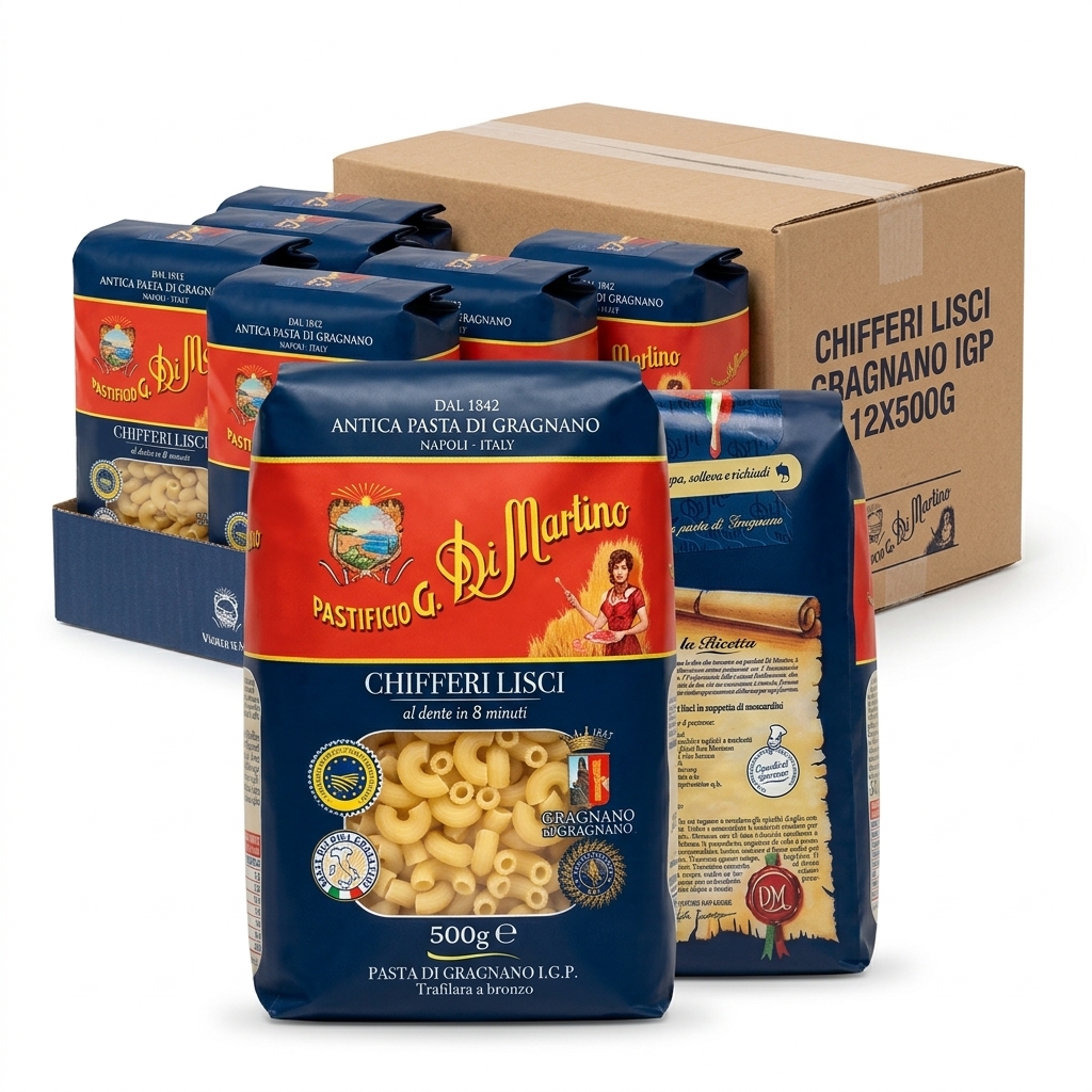 Chifferi Lisci from Gragnano IGP Di Martino 12x500 g