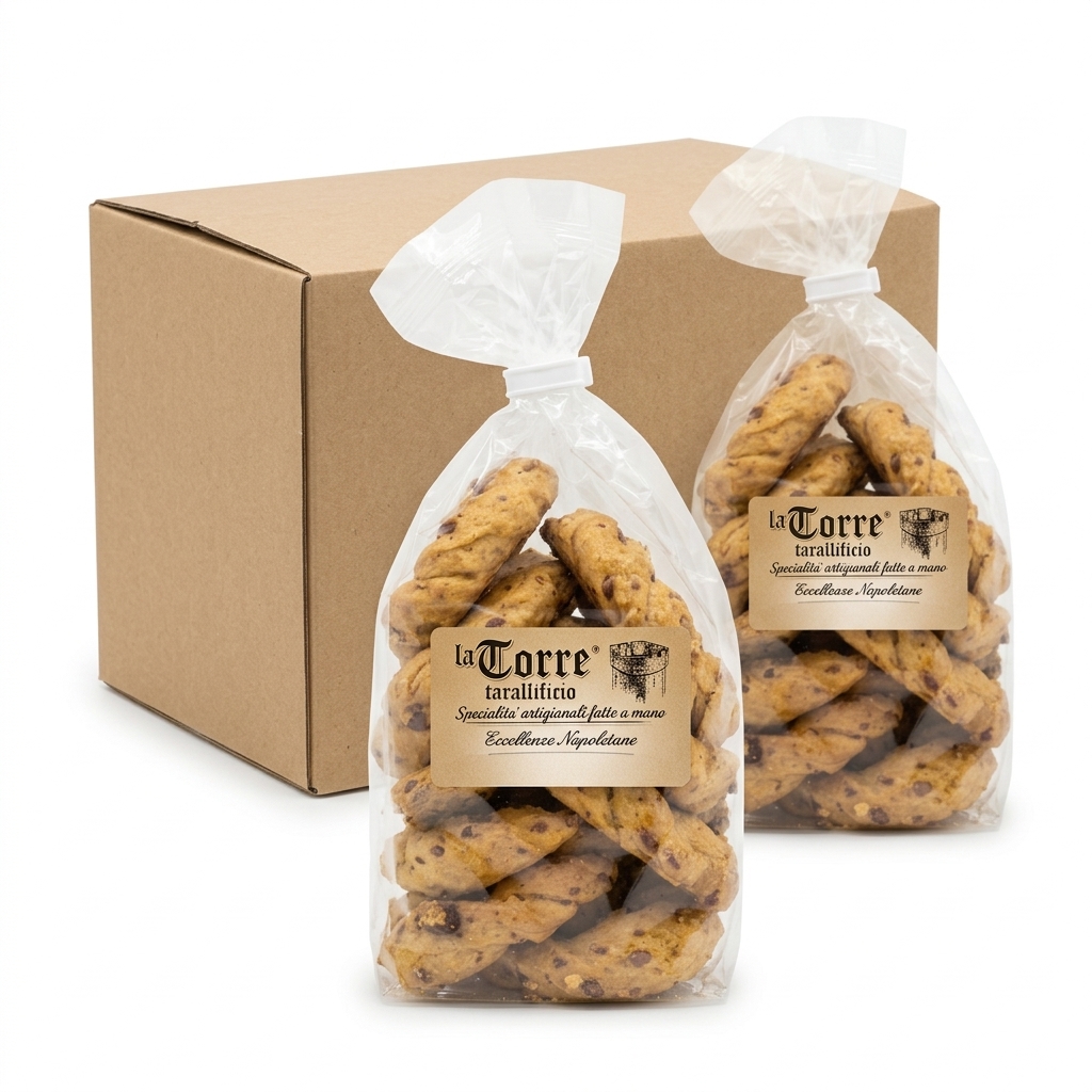 Neapolitanische Taralli Mandel, Schmalz und Pfeffer 450 g — La Torre