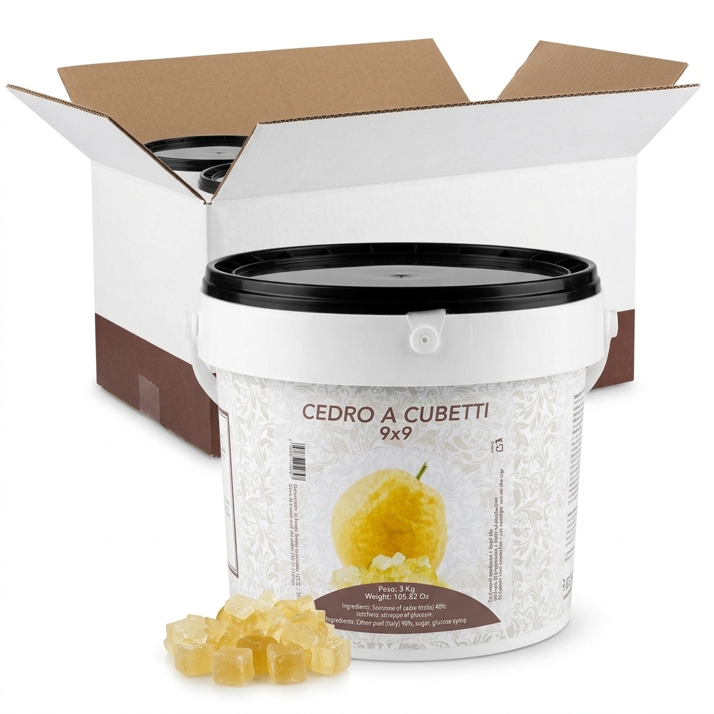 CANDIED CITRON CUBES 9X9 3KG MIO