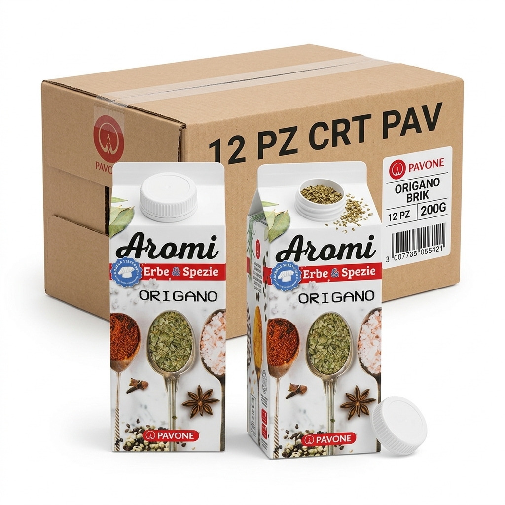 Getrockneter Oregano in Blättern Brik 200 g (Karton 12 St) — Pavone Garuti