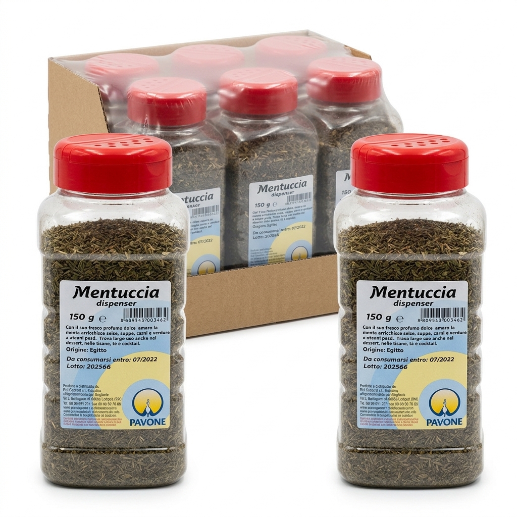 Mentuccia Essiccata Dispenser 150 g (Cartone 6 Pezzi) — Pavone