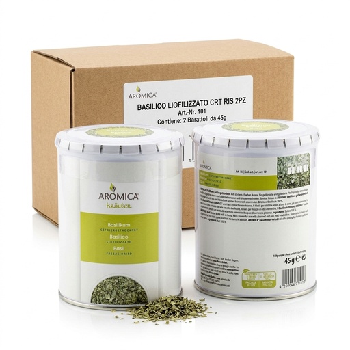 [Basilico liofilizzato] Gefriergetrocknetes Basilikum Glas 45 g — AROMICA