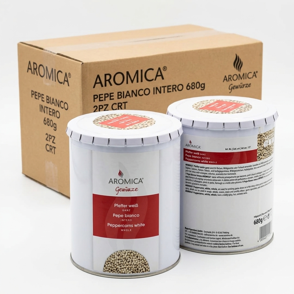 Pepe Bianco Intero in Grani Barattolo 680 g (Cartone 2) — Ristoris