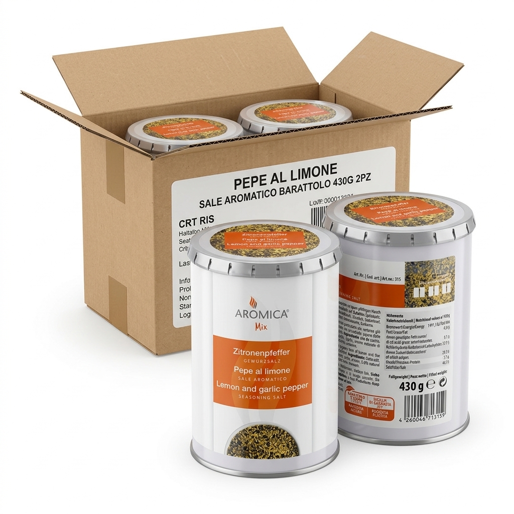 Pepe al Limone Sel Aromatique au Citron Boîte 430 g (Carton 2) — Ristoris