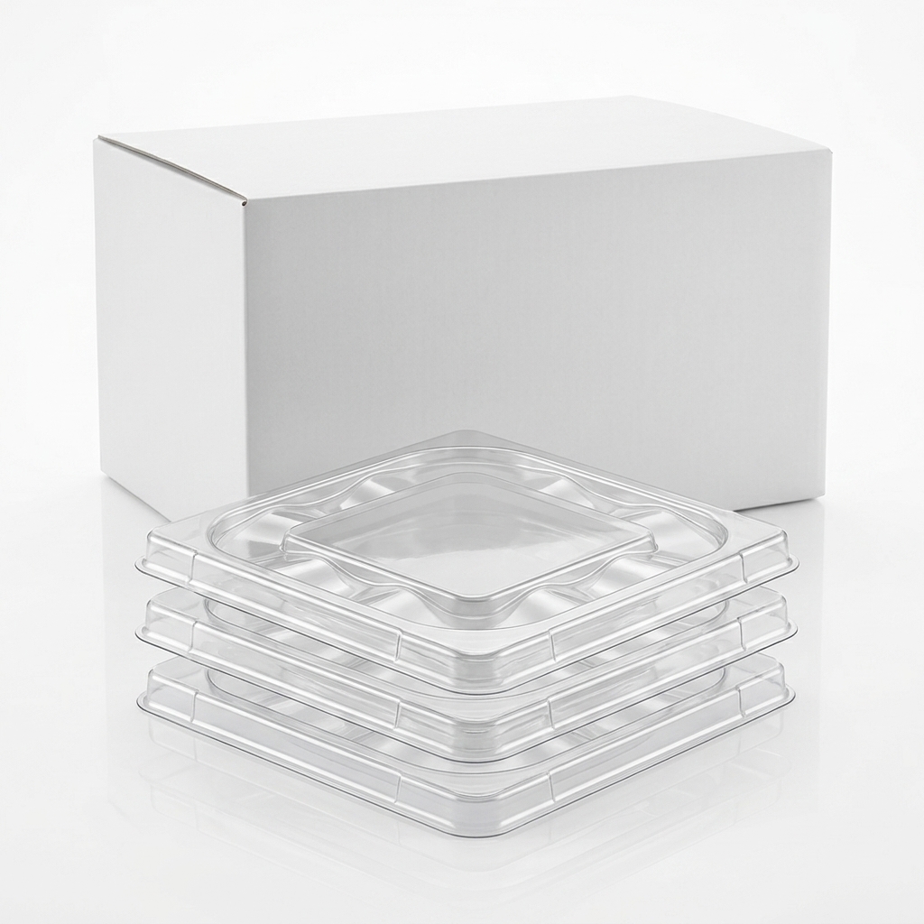 Couvercle plat transparent en R-PET pour bac à glace 2,33 l 16,5 × 18 cm (Carton 336 pièces) SAM