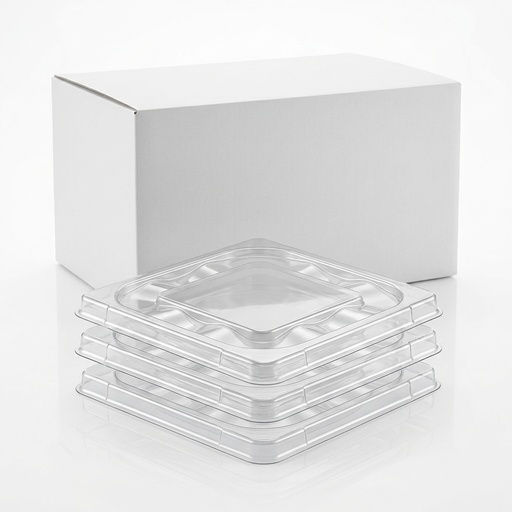 Couvercle plat transparent en R-PET pour bac à glace 2,33 l 16,5 × 18 cm (Carton 336 pièces) SAM