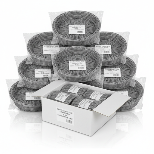 Brotkorb Grau 13cm 6Stk Pkg 5Pkg Krt Bn