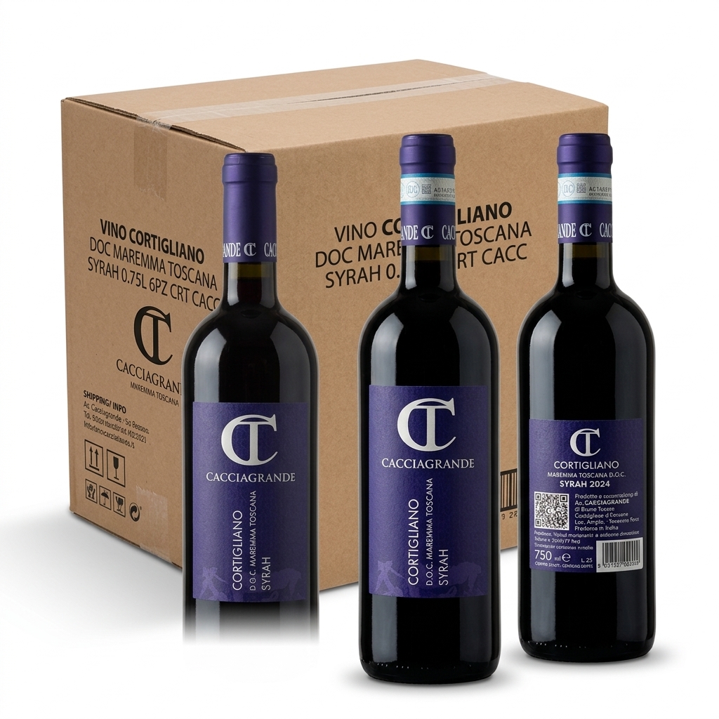 Vino Cortigliano DOC Maremma Toscana Syrah 0.75L 6pz crt CACC