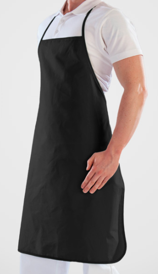 Grembiule Nero Pol/cot Bordo Nero Ricamato Lapa Neg
