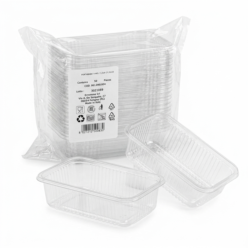 Babà PET Holder 115x60x35 mm 50 Pcs (Carton 20 Packs) — Erremme