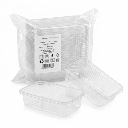 Coupelle à Babà en PET 115x60x35 mm 50 Pcs (Carton 20 Paquets) — Erremme
